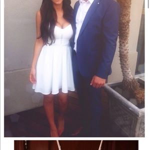 White guess fit flare dress